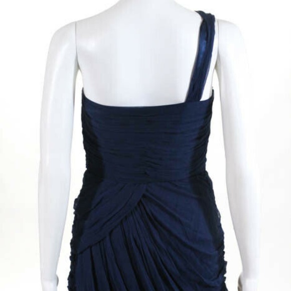 Kurt Thomas Blue Silk One Shoulder Jeweled Dress 6 - Picture 5 of 8